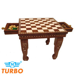 Square Chess Table with Drawer